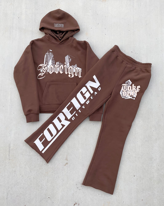 BROWN TAKEOVER TRACKSUIT SET